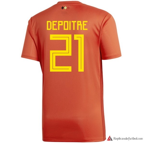 Camiseta Seleccion Belgica Primera equipación Depoitre 2018 Rojo